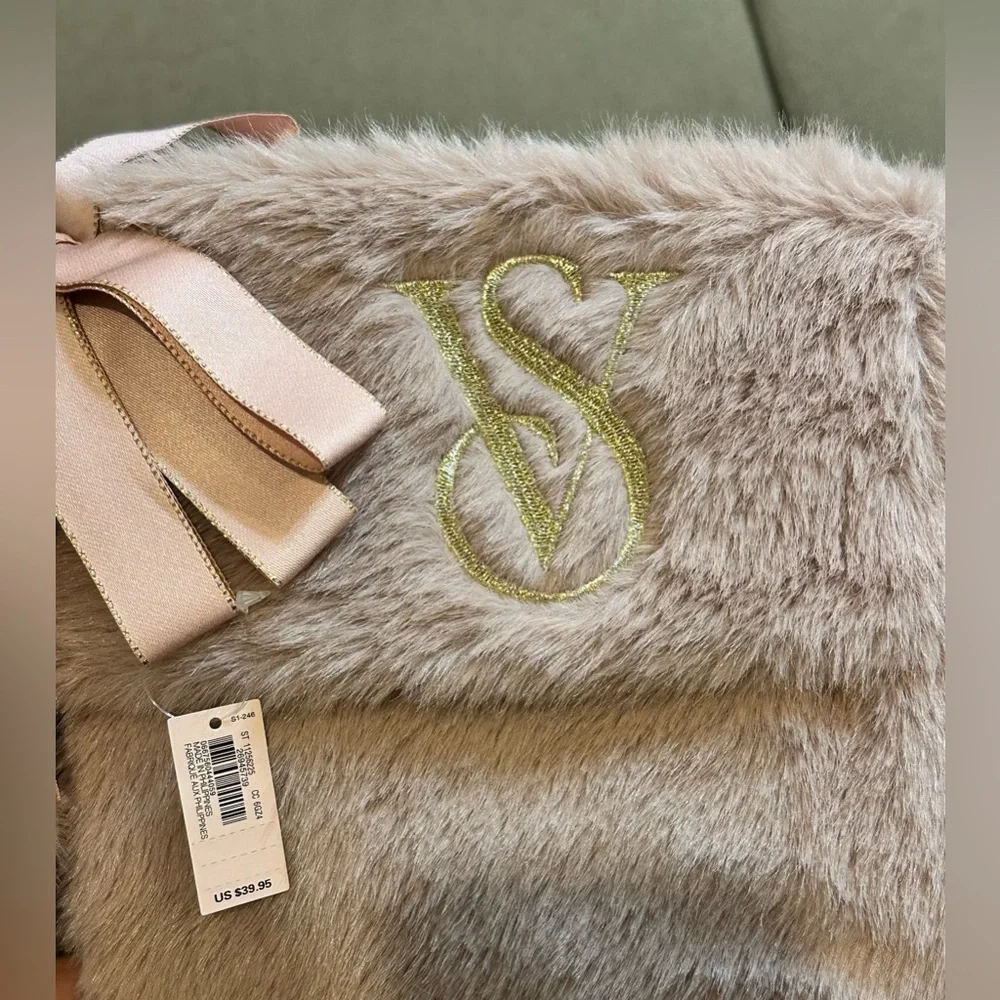 Victoria's Secret Pink Faux Fur Stocking